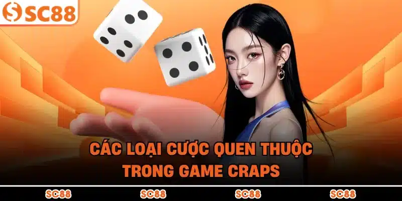 Các loại cược quen thuộc trong game Craps