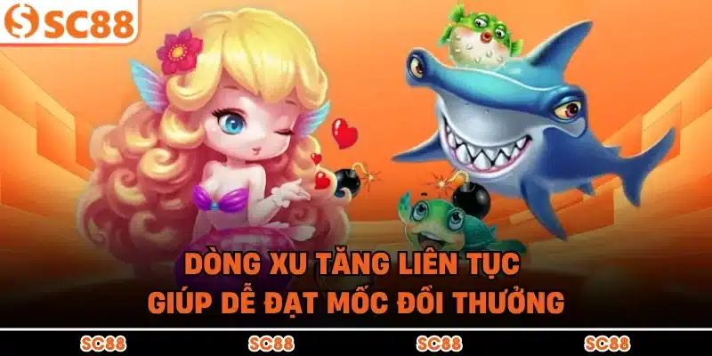 Dòng xu tăng liên tục giúp dễ đạt mốc đổi thưởng